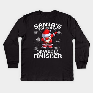 Santas Favorite Drywall Finisher Christmas Kids Long Sleeve T-Shirt